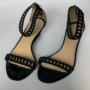 J Crew ankle strap black suede sandals size 10